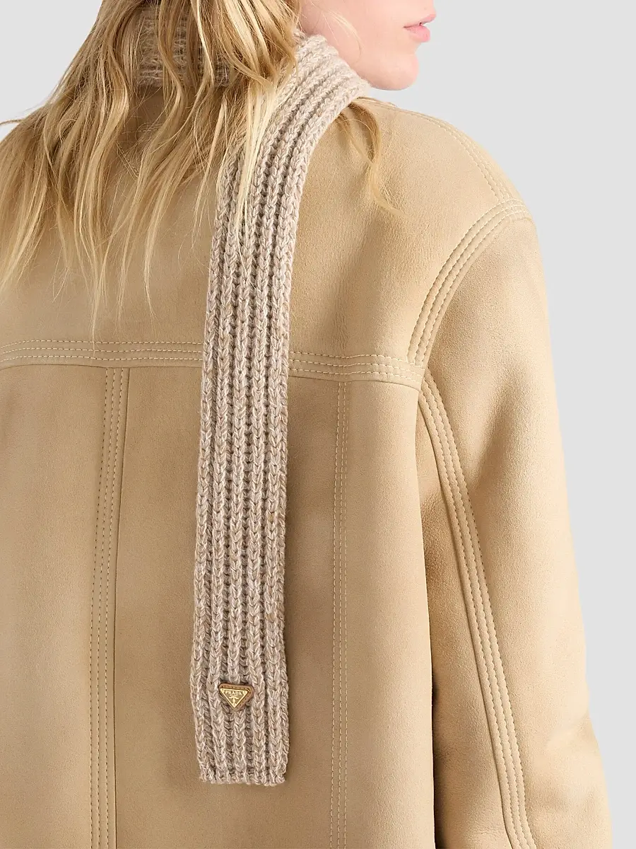 Prada Women's Wool and Mouline Cashmere Scarf | Thumbnail 3 Prada Women's Wool and Mouline Cashmere Scarf | Thumbnail 3
