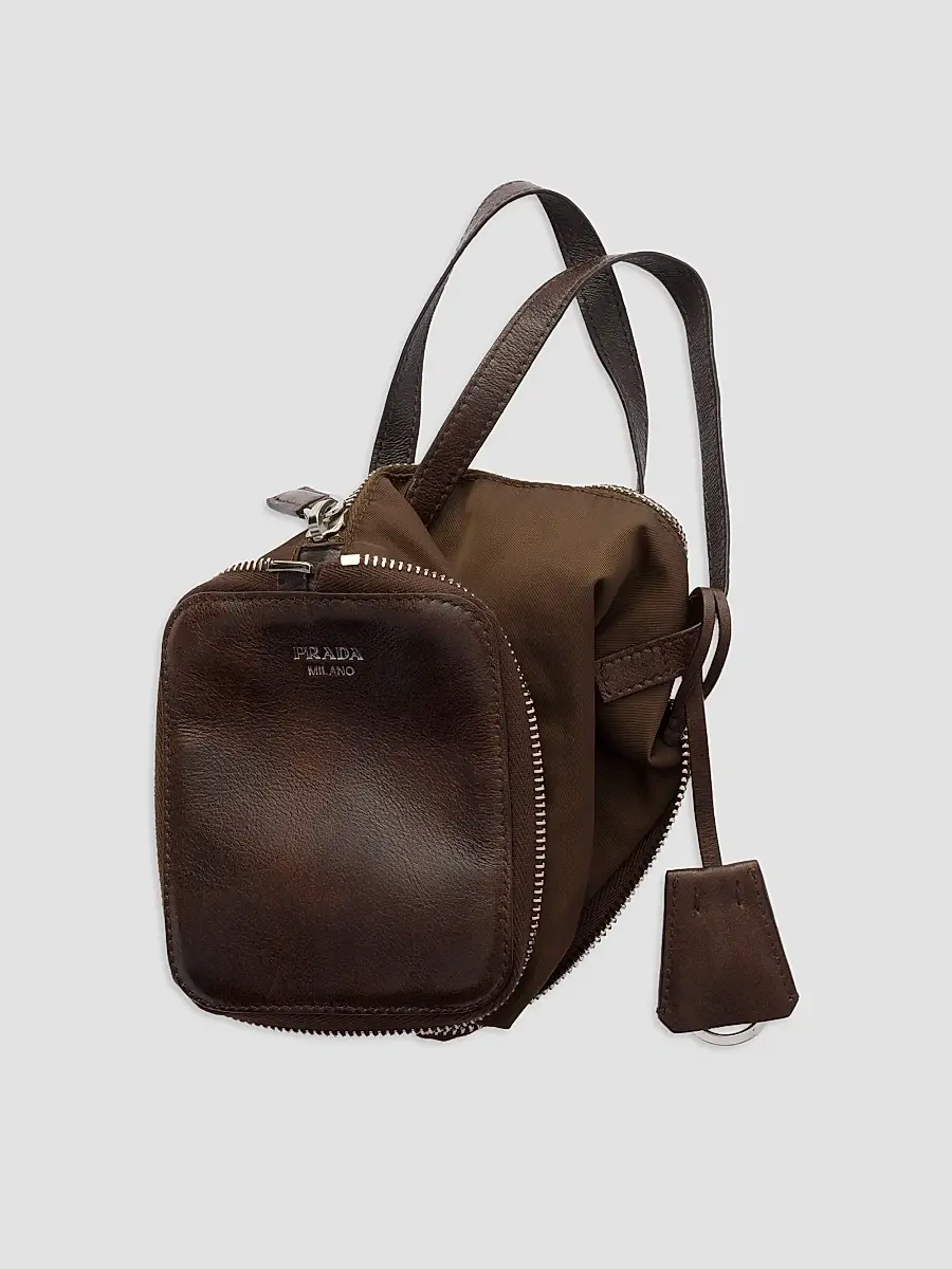 Prada Women's Nylon and Leather Foldable Mini Duffel Bag | Thumbnail 3
