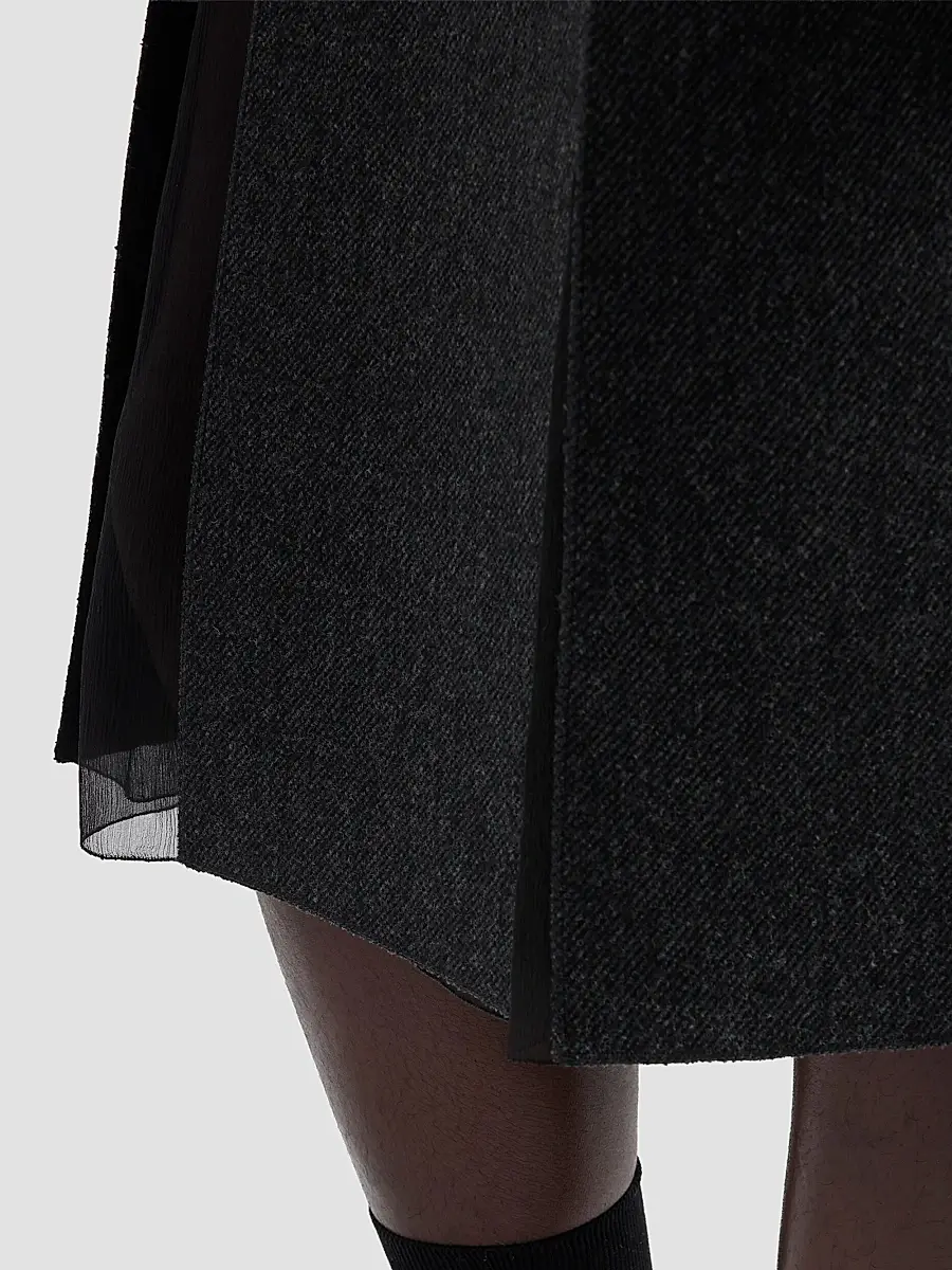 Prada Women's Double Wool Midi-Skirt | Thumbnail 6
