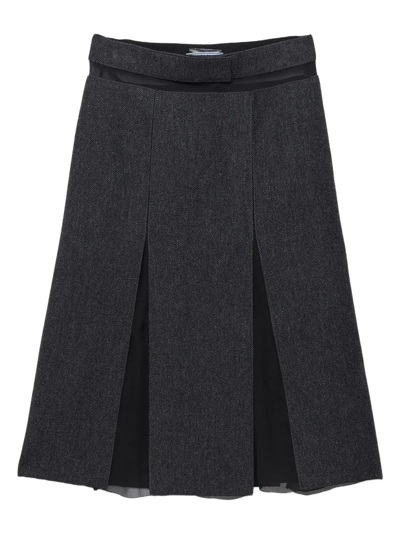 Women's Double Wool Midi-Skirt