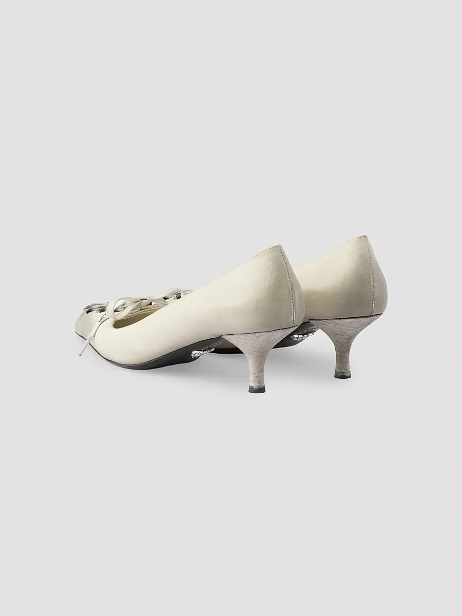 Prada Women's Antiqued Leather Pumps | Thumbnail 3