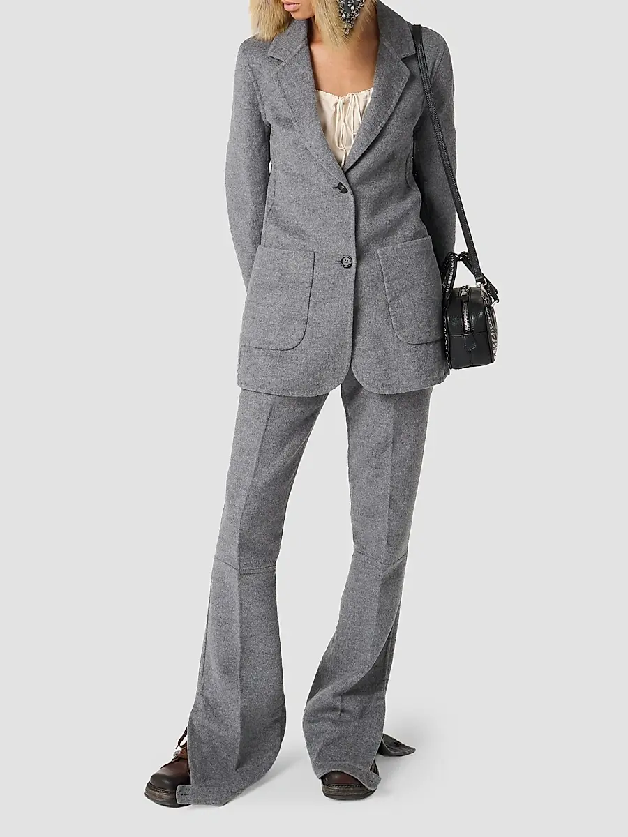 Miu Miu Women's Double Wool Pants | Thumbnail 2 Miu Miu Women's Double Wool Pants | Thumbnail 2
