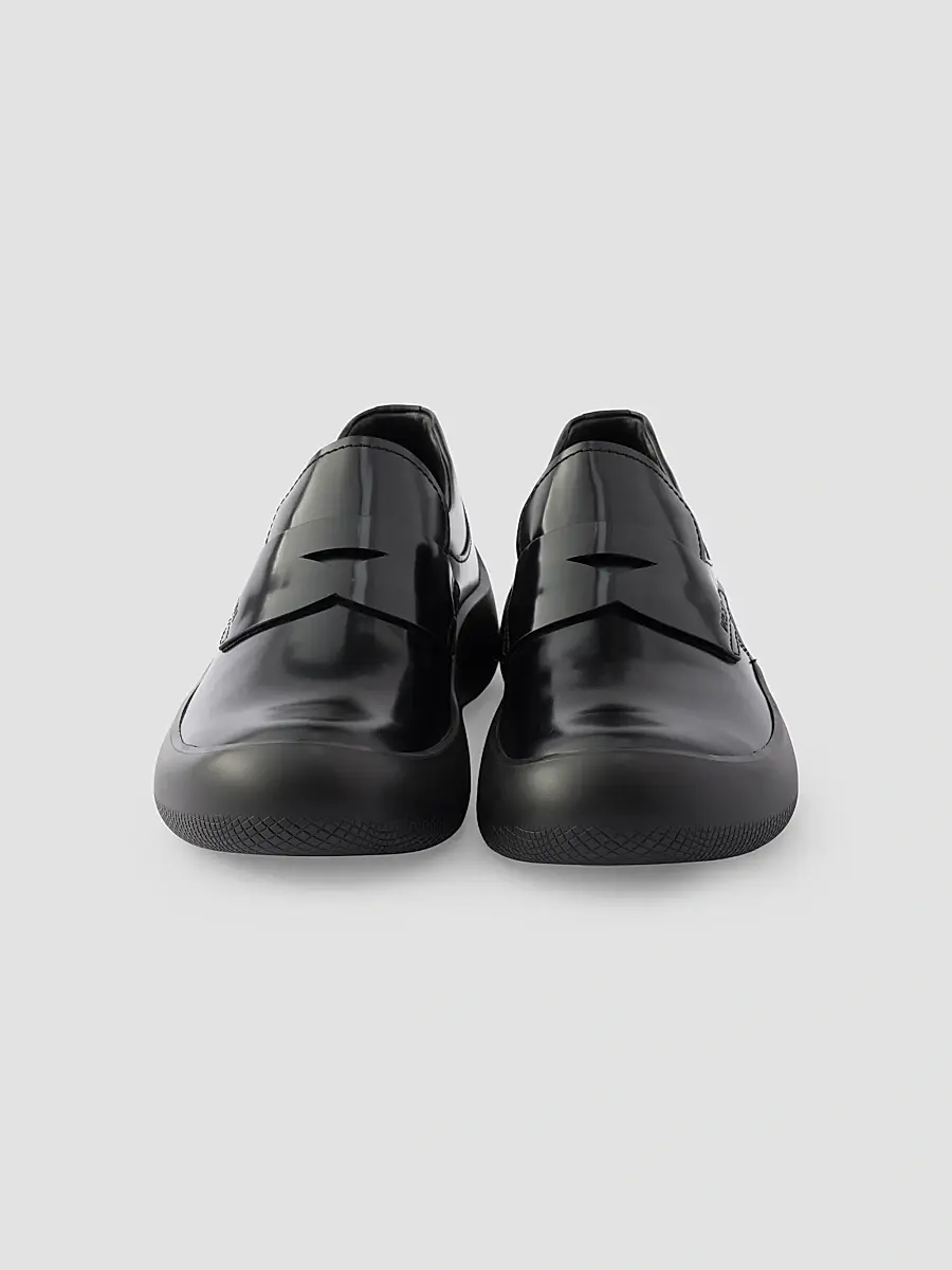 Prada Men's Brushed Leather Loafers | Thumbnail 2