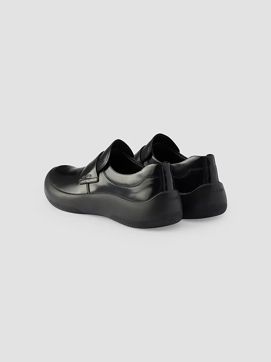 Prada Men's Brushed Leather Loafers | Thumbnail 3