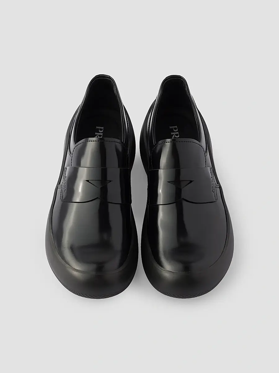 Prada Men's Brushed Leather Loafers | Thumbnail 4