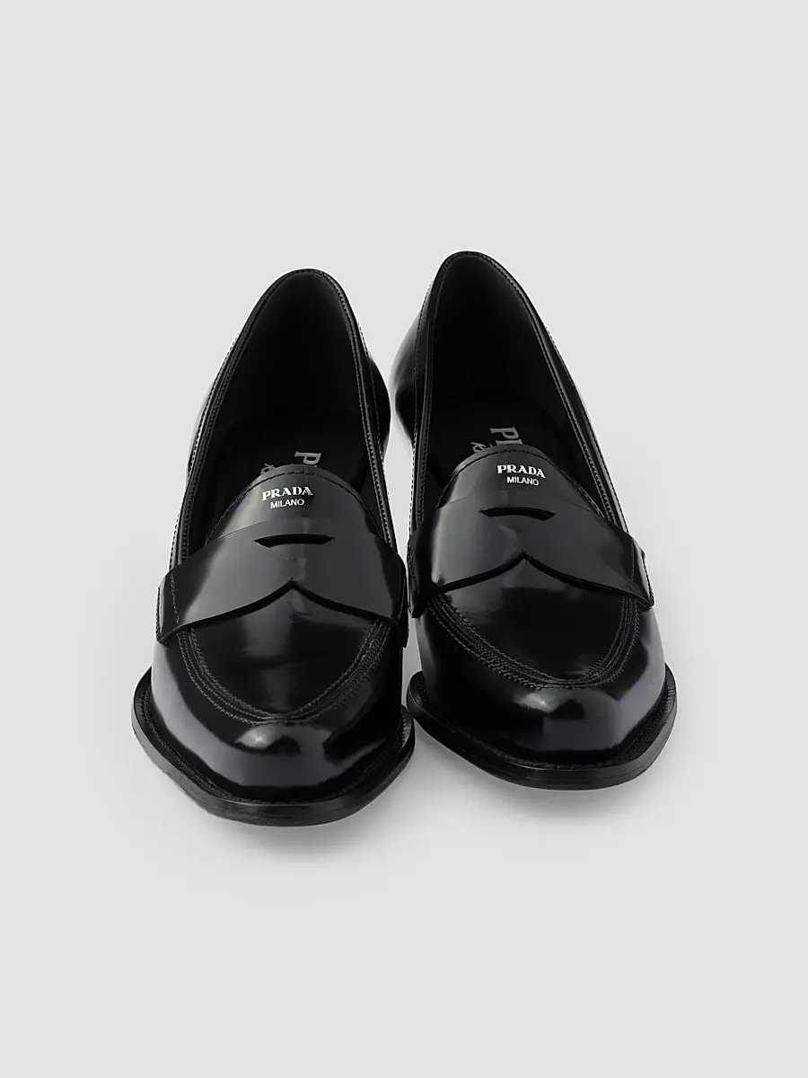 Prada Women's Brushed Leather Loafers | Thumbnail 2 Prada Women's Brushed Leather Loafers | Thumbnail 2