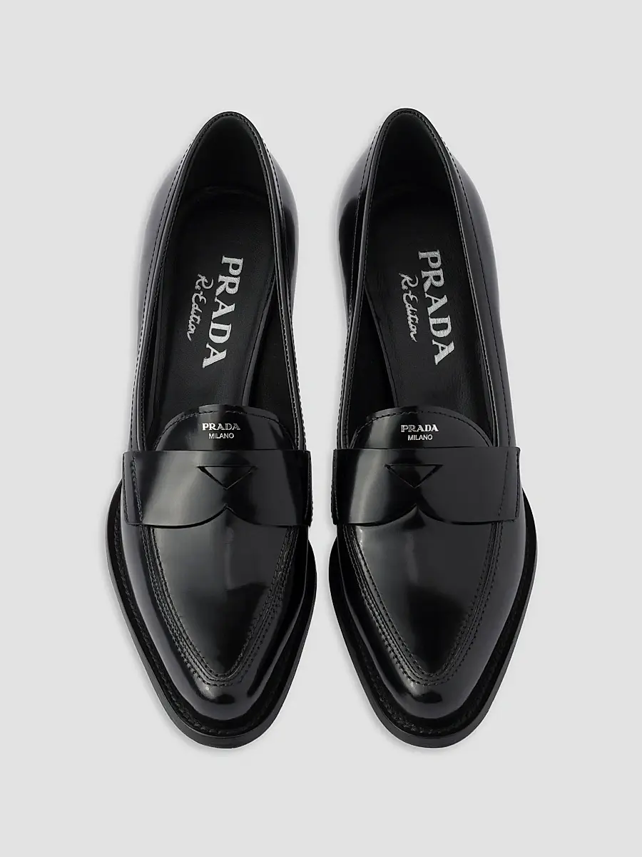 Prada Women's Brushed Leather Loafers | Thumbnail 3 Prada Women's Brushed Leather Loafers | Thumbnail 3