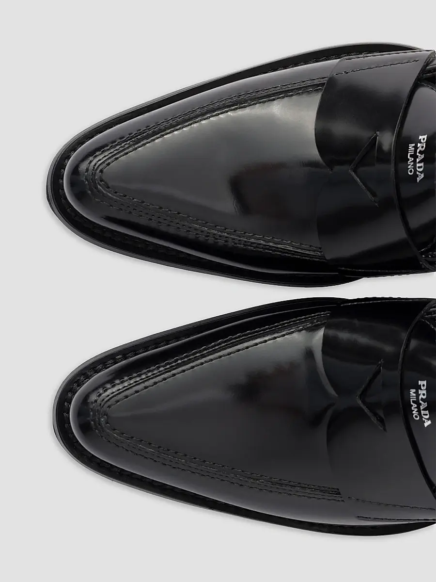 Prada Women's Brushed Leather Loafers | Thumbnail 5 Prada Women's Brushed Leather Loafers | Thumbnail 5