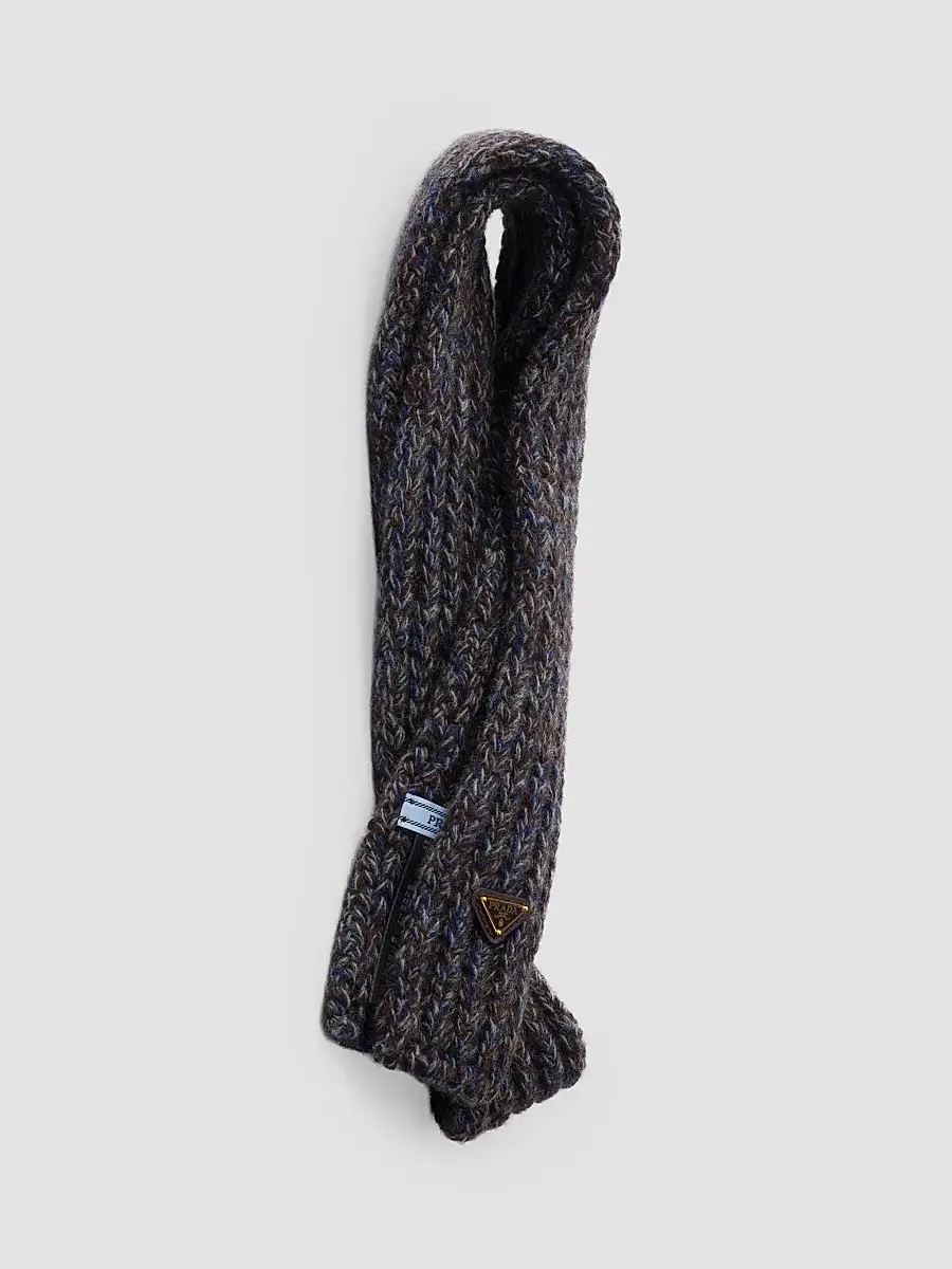 Prada Women's Wool and Mouline Cashmere Scarf | Thumbnail 5 Prada Women's Wool and Mouline Cashmere Scarf | Thumbnail 5