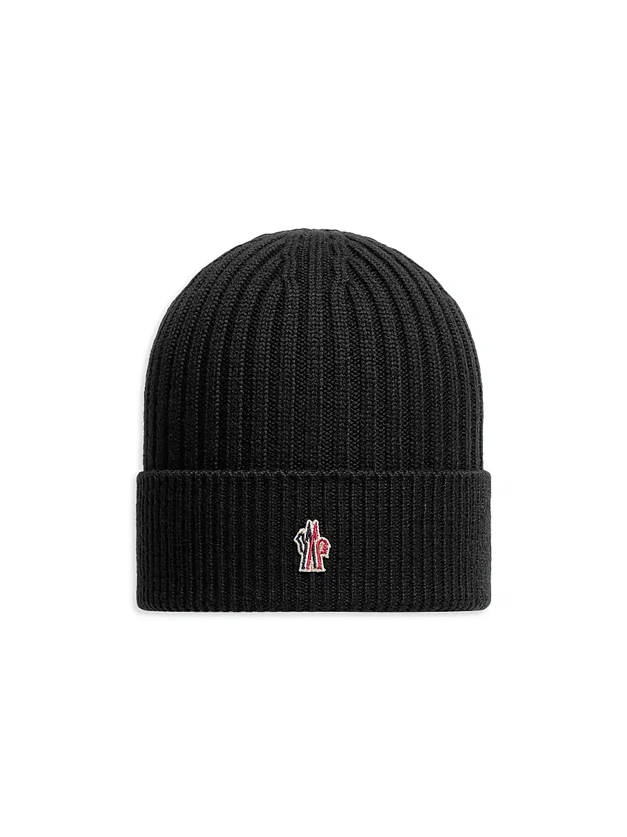 Moncler Grenoble Men's Beanie Hat in Wool - Black | Image 1 Moncler Grenoble Men's Beanie Hat in Wool - Black | Image 1