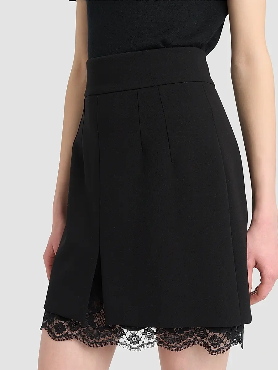 Dolce & Gabbana Women's Lace-Hemmed Wool Mini Skirt | Thumbnail 5 Dolce & Gabbana Women's Lace-Hemmed Wool Mini Skirt | Thumbnail 5