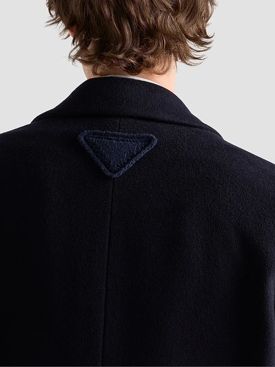 Prada Men's Single-Breasted Wool and Cashmere Coat - Blue | Thumbnail 7 Prada Men's Single-Breasted Wool and Cashmere Coat - Blue | Thumbnail 7