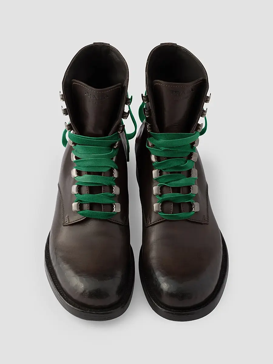 Prada Women's Leather Laced Booties | Thumbnail 2 Prada Women's Leather Laced Booties | Thumbnail 2