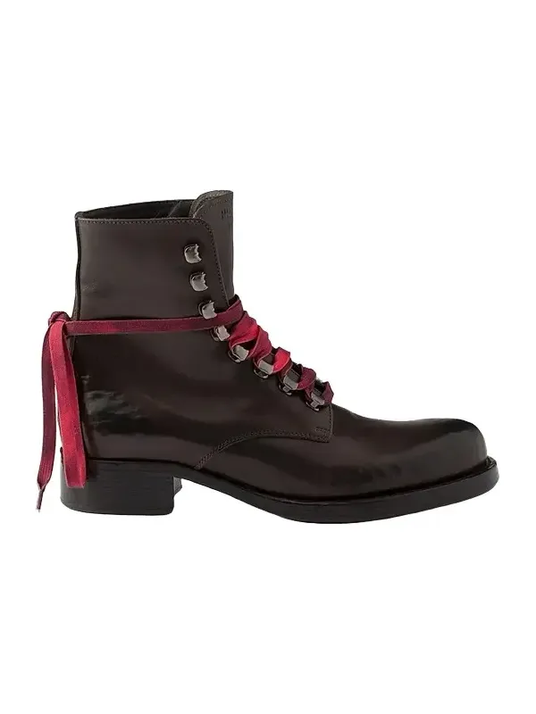 Prada Women's Leather Laced Booties | Thumbnail 1 Prada Women's Leather Laced Booties | Thumbnail 1