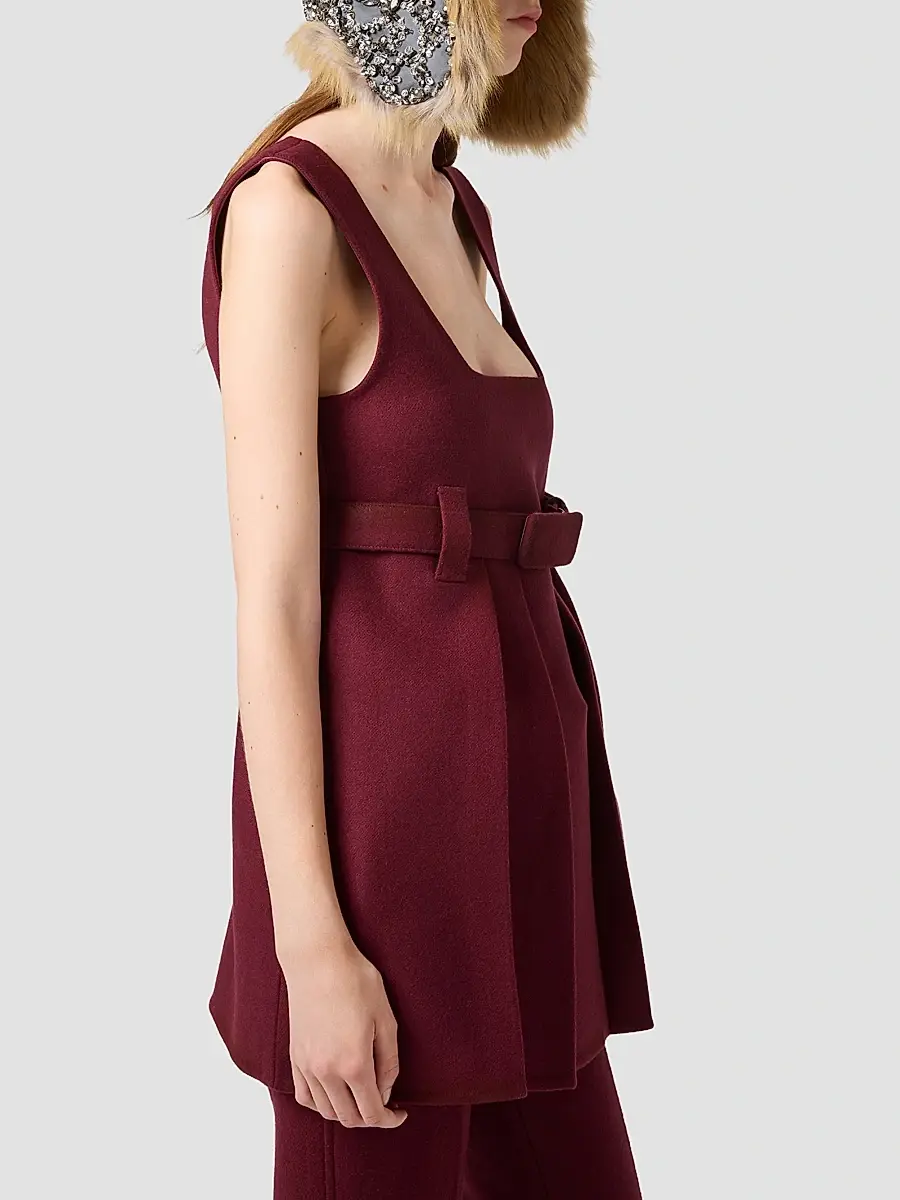 Miu Miu Women's Waxed Double Wool Dress | Thumbnail 4 Miu Miu Women's Waxed Double Wool Dress | Thumbnail 4