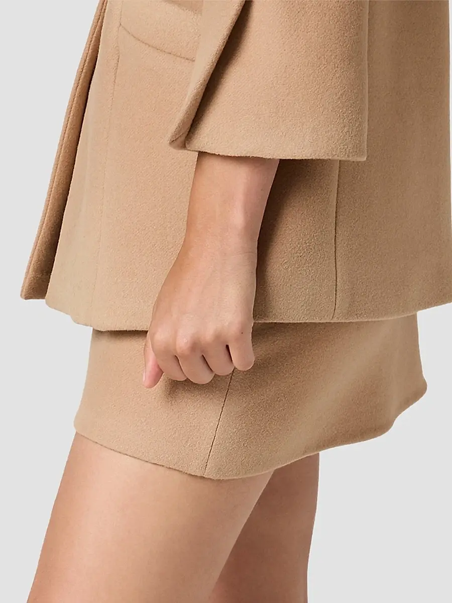 Miu Miu Women's Waxed Double Wool Mini-Skirt | Thumbnail 3
