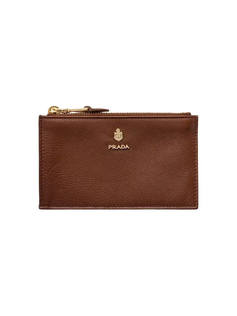 Prada Women's Leather Card Holder - Brown | Image 1 Prada Women's Leather Card Holder - Brown | Image 1