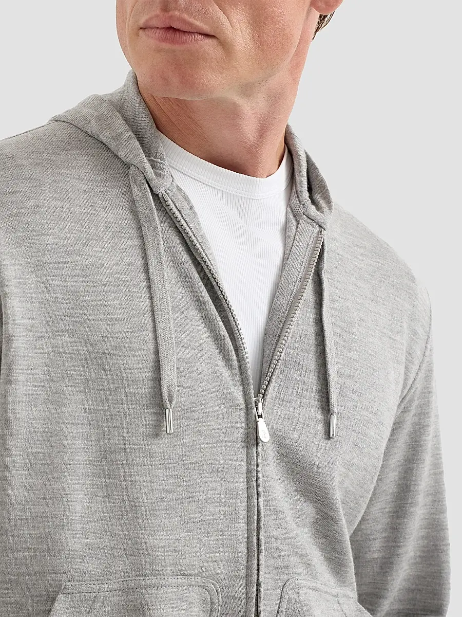 Brunello Cucinelli Men's Cashmere and Silk French Terry Hooded Sweatshirt | Thumbnail 6