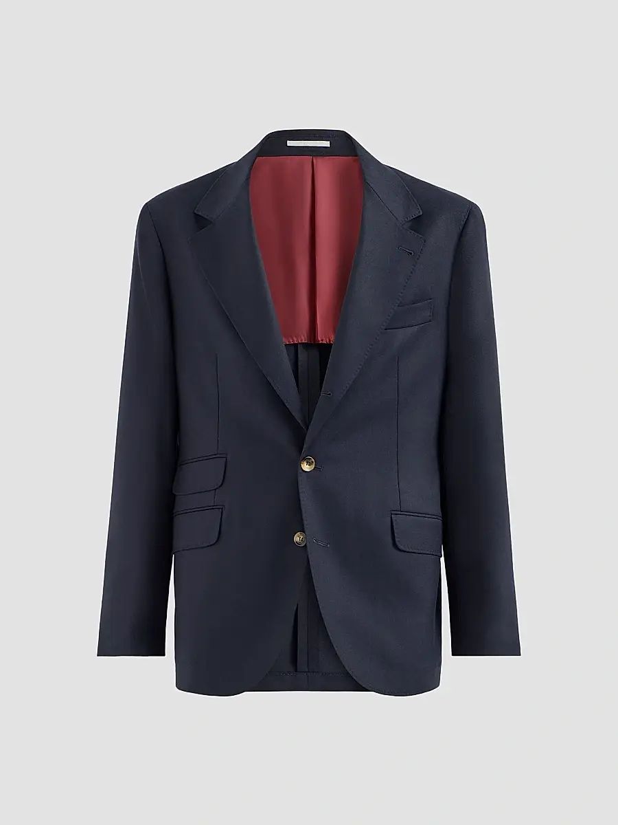 Brunello Cucinelli Men's Virgin Wool Flannel Deconstructed Cavallo Blazer | Thumbnail 3 Brunello Cucinelli Men's Virgin Wool Flannel Deconstructed Cavallo Blazer | Thumbnail 3
