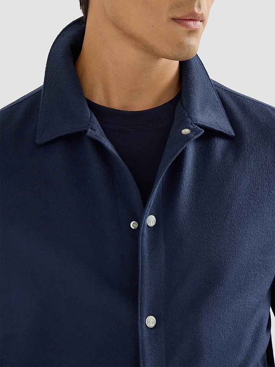 Brunello Cucinelli Men's Lightweight Cashmere Flannel Outerwear Jacket | Thumbnail 6