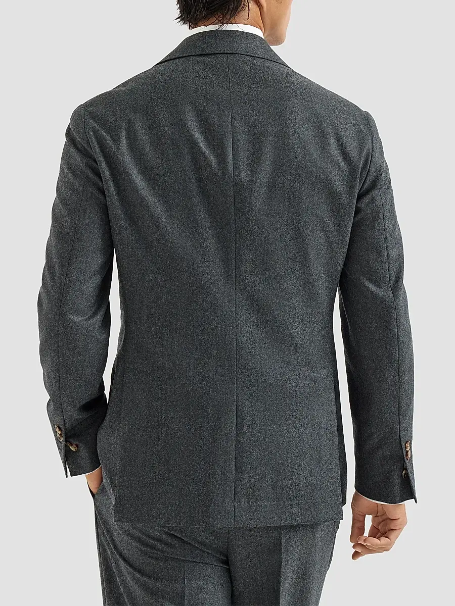 Brunello Cucinelli Men's Virgin Wool Flannel Deconstructed Cavallo Blazer | Thumbnail 5 Brunello Cucinelli Men's Virgin Wool Flannel Deconstructed Cavallo Blazer | Thumbnail 5