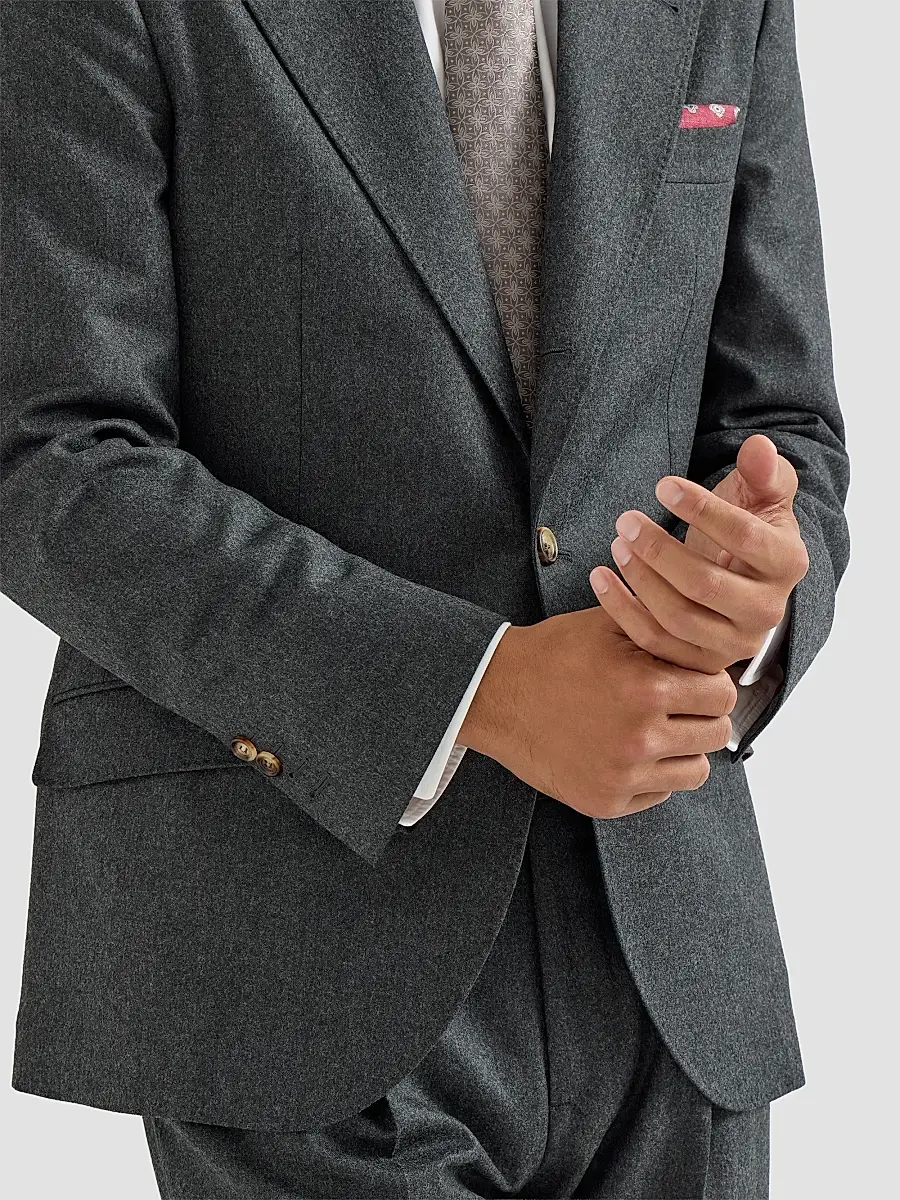 Brunello Cucinelli Men's Virgin Wool Flannel Deconstructed Cavallo Blazer | Thumbnail 6 Brunello Cucinelli Men's Virgin Wool Flannel Deconstructed Cavallo Blazer | Thumbnail 6
