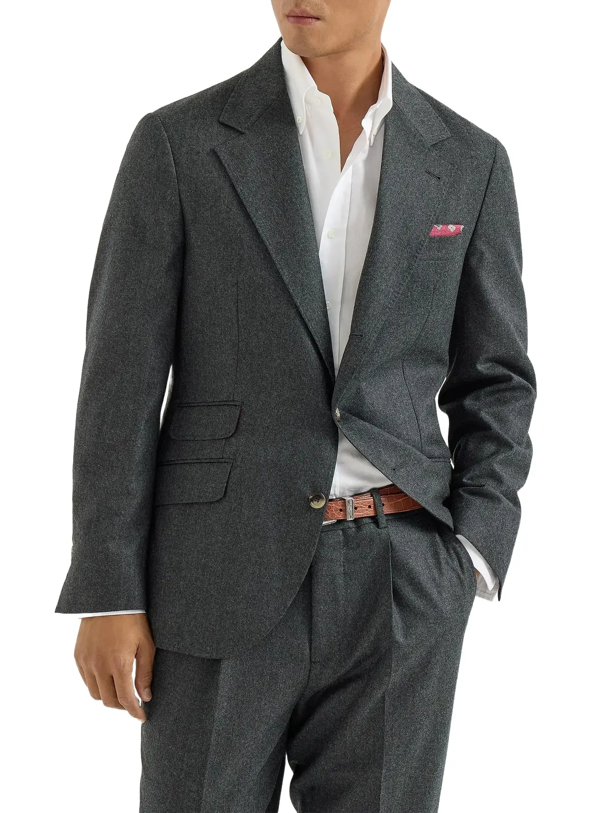 Brunello Cucinelli Men's Virgin Wool Flannel Deconstructed Cavallo Blazer