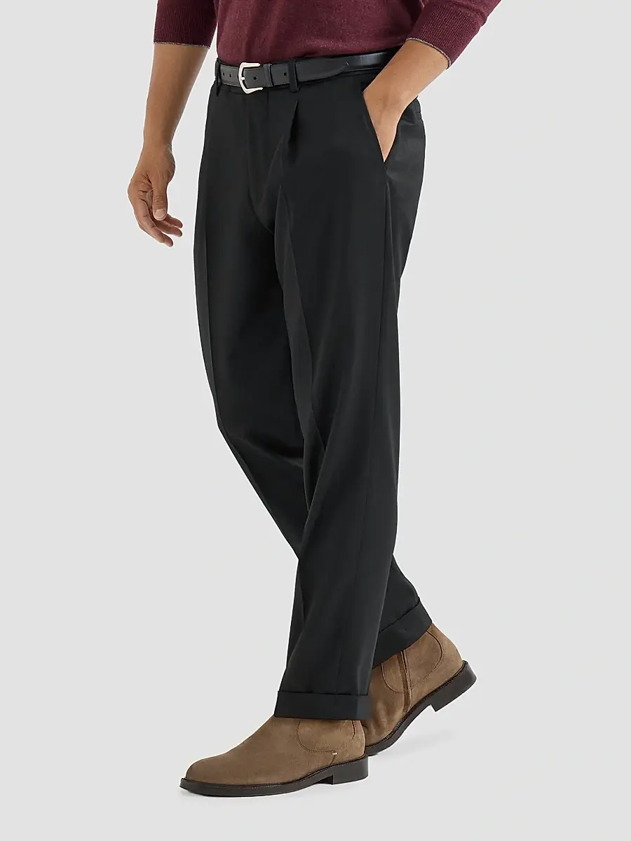 Brunello Cucinelli Men's Virgin Wool Flannel Trousers with Pleats - Black | Thumbnail 4 Brunello Cucinelli Men's Virgin Wool Flannel Trousers with Pleats - Black | Thumbnail 4