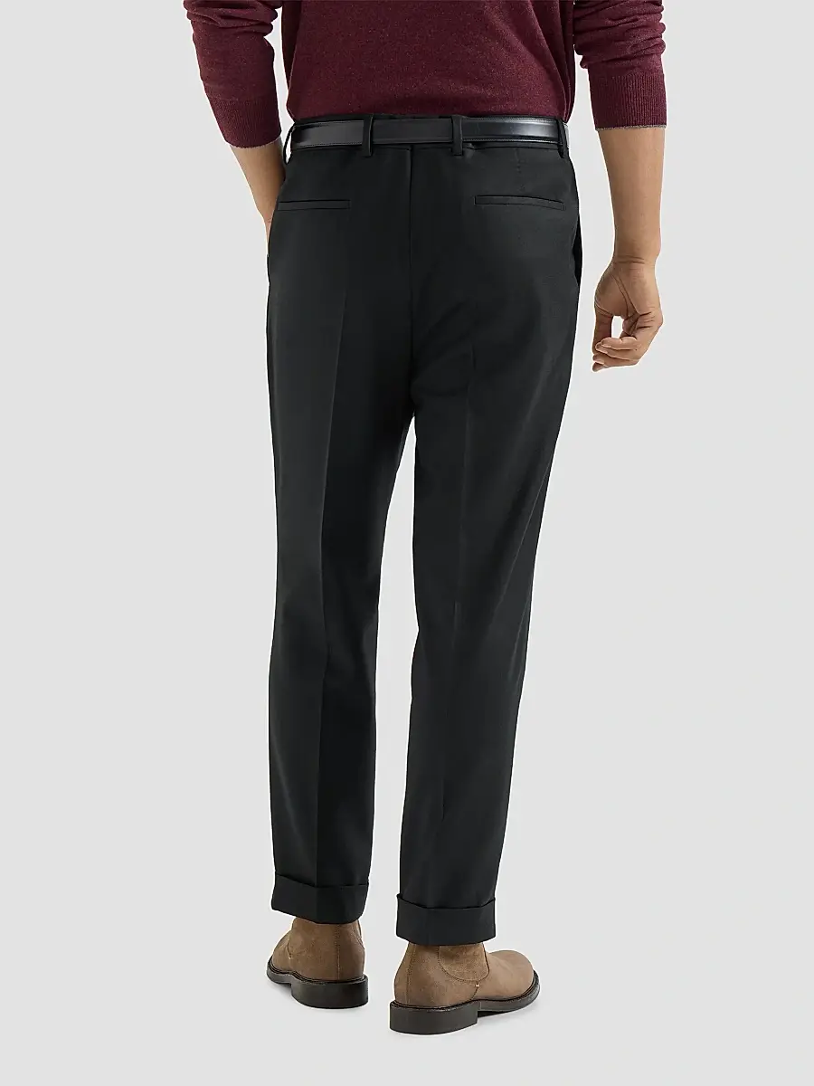 Brunello Cucinelli Men's Virgin Wool Flannel Trousers with Pleats - Black | Thumbnail 5 Brunello Cucinelli Men's Virgin Wool Flannel Trousers with Pleats - Black | Thumbnail 5