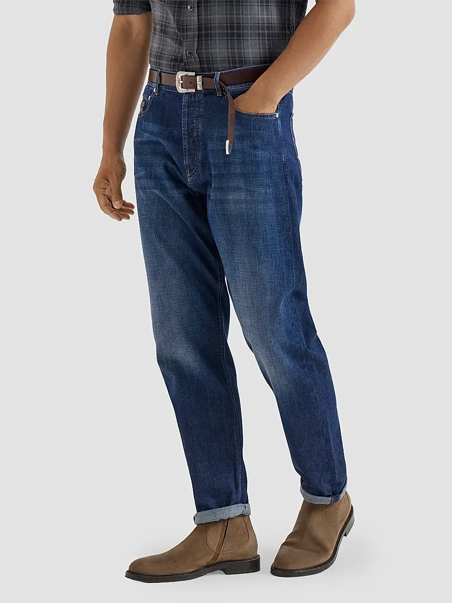 Brunello Cucinelli Men's Lightweight Old Denim Iconic Fit Five-Pocket Jeans | Thumbnail 3