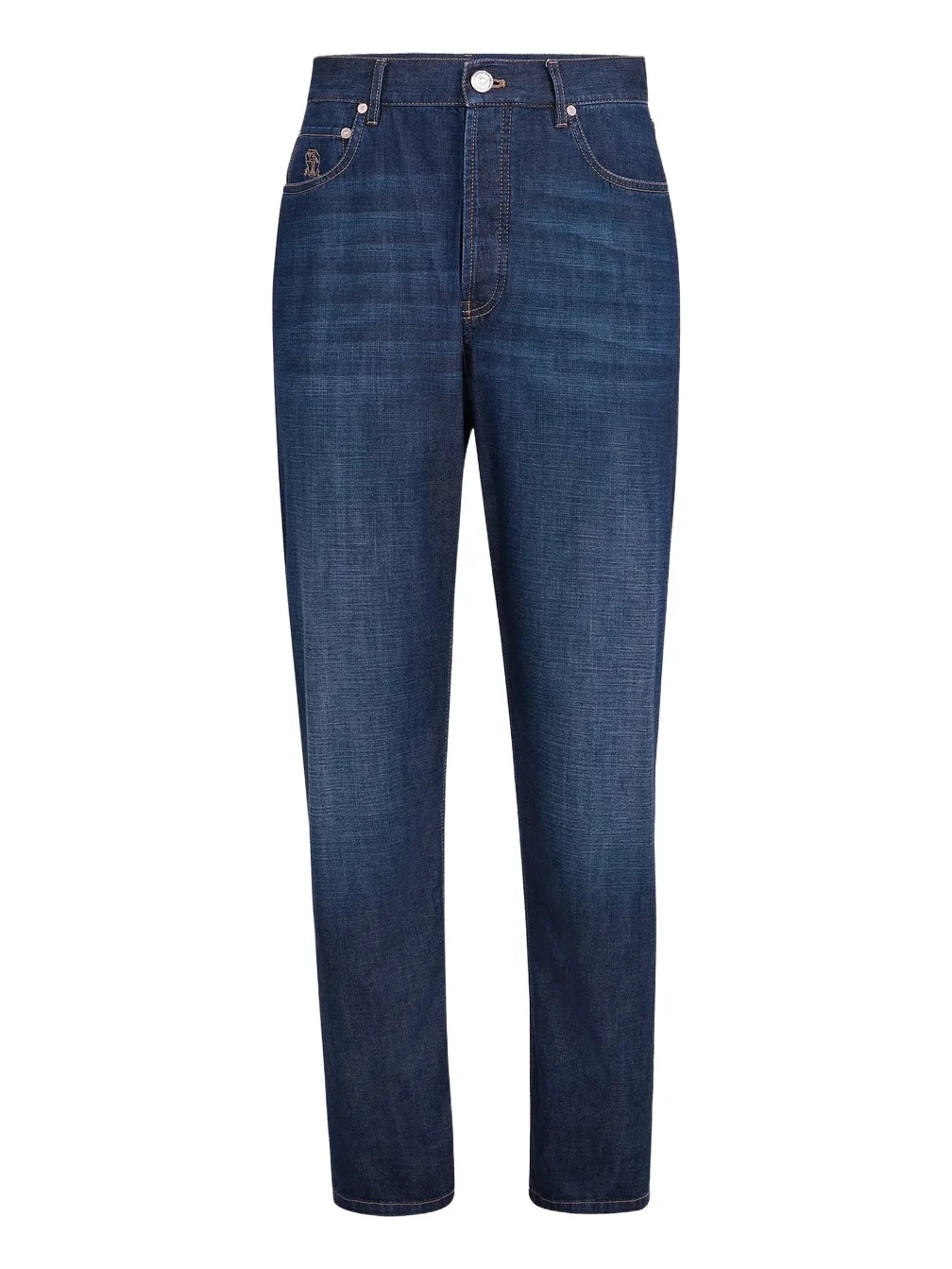 Brunello Cucinelli Men's Lightweight Old Denim Iconic Fit Five-Pocket Jeans