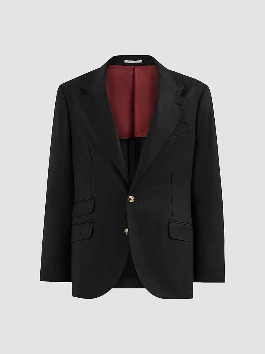 Brunello Cucinelli Men's Virgin Wool Flannel Deconstructed Cavallo Blazer | Thumbnail 3 Brunello Cucinelli Men's Virgin Wool Flannel Deconstructed Cavallo Blazer | Thumbnail 3