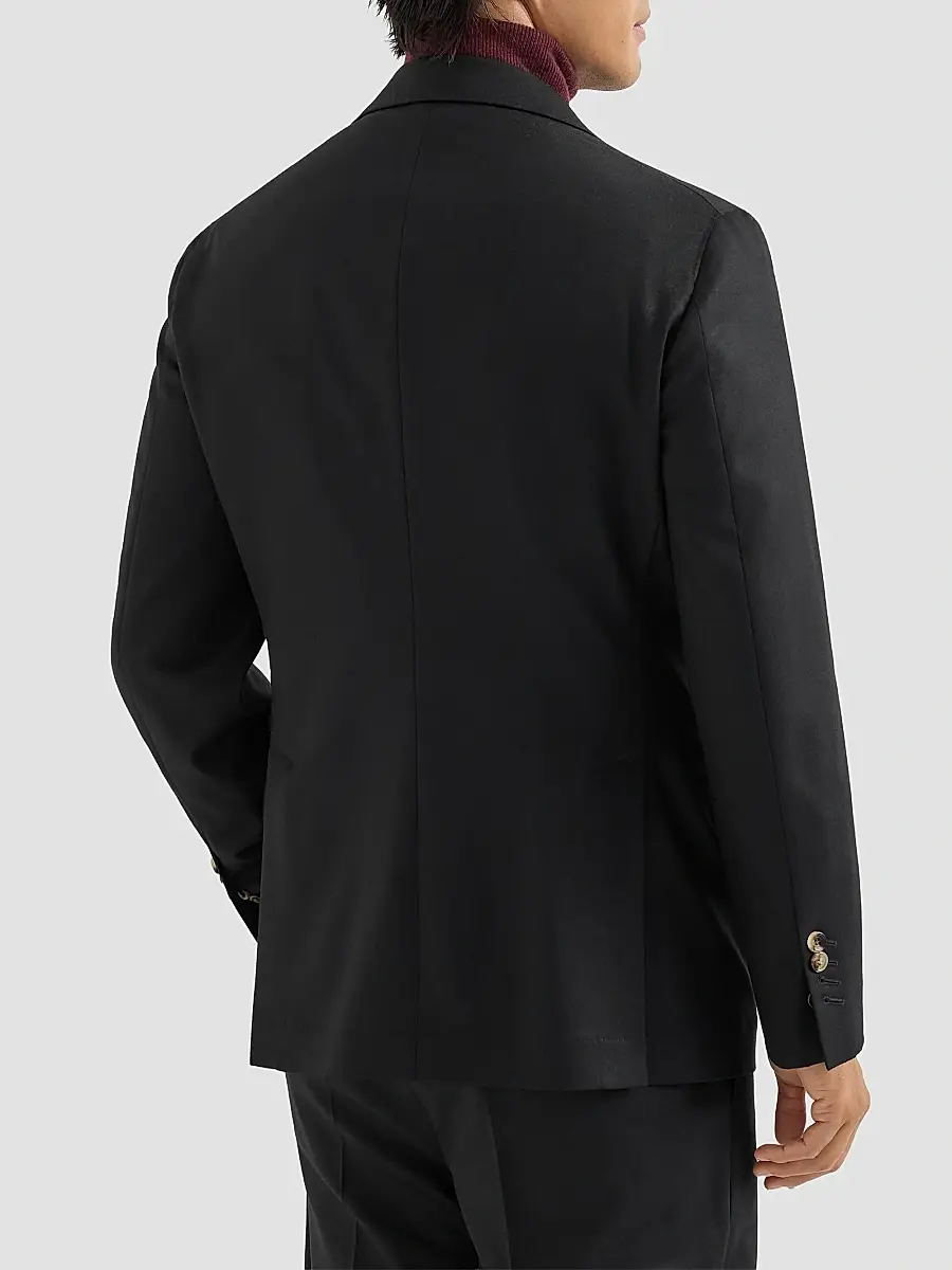 Brunello Cucinelli Men's Virgin Wool Flannel Deconstructed Cavallo Blazer | Thumbnail 5 Brunello Cucinelli Men's Virgin Wool Flannel Deconstructed Cavallo Blazer | Thumbnail 5