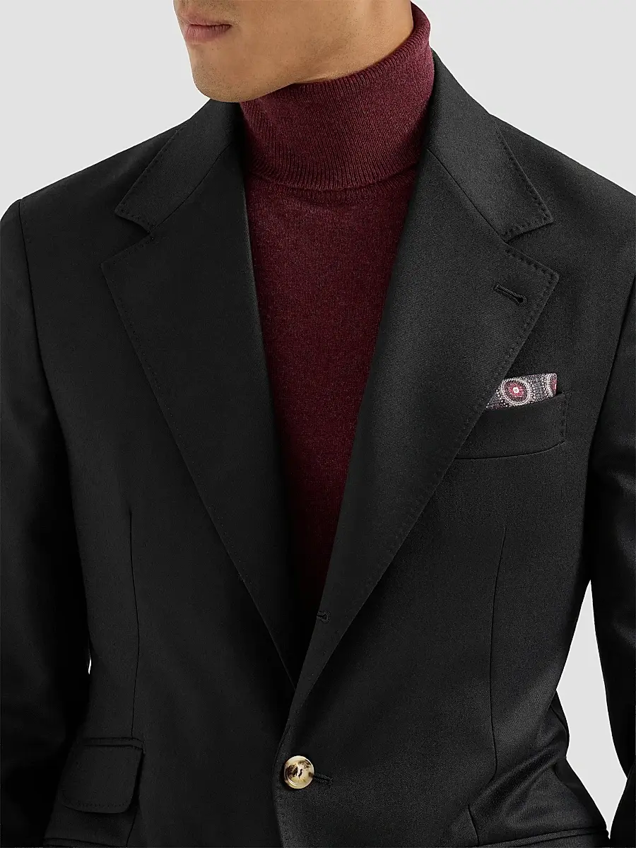 Brunello Cucinelli Men's Virgin Wool Flannel Deconstructed Cavallo Blazer | Thumbnail 6 Brunello Cucinelli Men's Virgin Wool Flannel Deconstructed Cavallo Blazer | Thumbnail 6