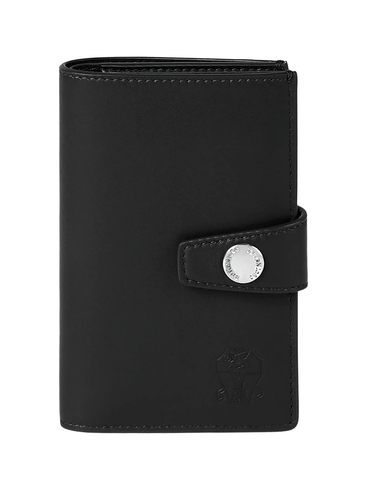 Brunello Cucinelli Men's Brushed Leather Wallet with Zipper - Black