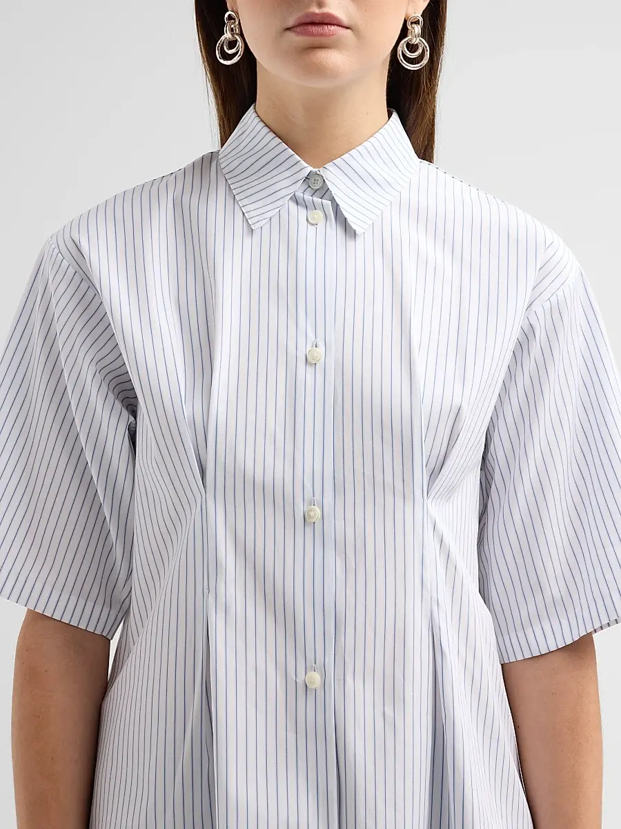 Jil Sander Women's Pinstripe Cotton Poplin Short-Sleeve Shirt | Thumbnail 5 Jil Sander Women's Pinstripe Cotton Poplin Short-Sleeve Shirt | Thumbnail 5