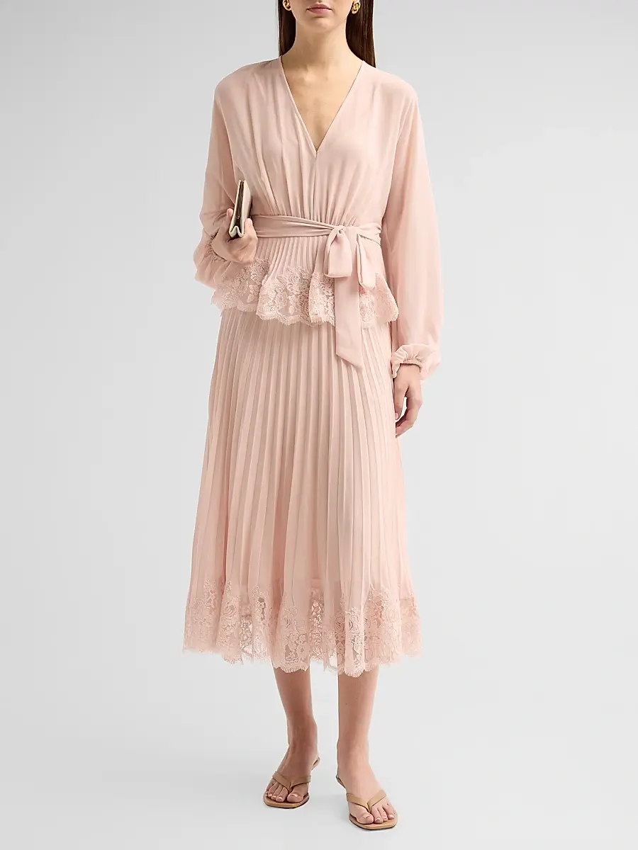 Zimmermann Women's Pleated Lace Midi Dress | Thumbnail 2 Zimmermann Women's Pleated Lace Midi Dress | Thumbnail 2