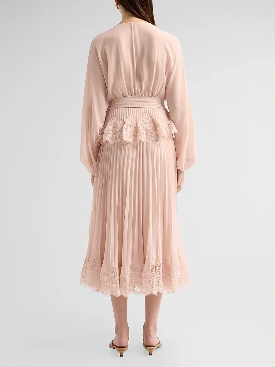 Zimmermann Women's Pleated Lace Midi Dress | Thumbnail 3 Zimmermann Women's Pleated Lace Midi Dress | Thumbnail 3