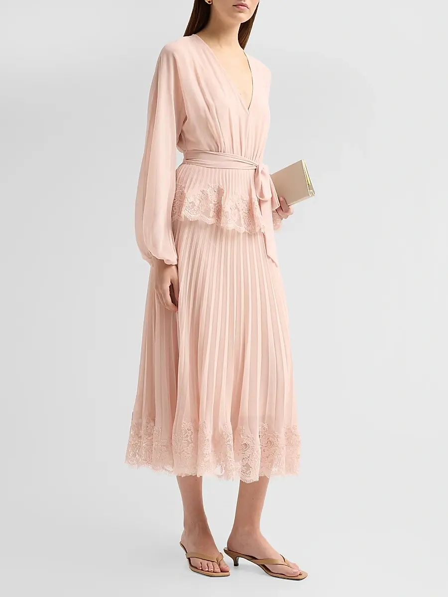 Zimmermann Women's Pleated Lace Midi Dress | Thumbnail 4 Zimmermann Women's Pleated Lace Midi Dress | Thumbnail 4