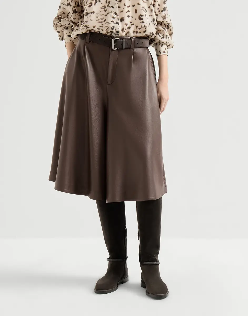 Brunello Cucinelli Nappa leather wide Bermuda shorts | Thumbnail 3 Brunello Cucinelli Nappa leather wide Bermuda shorts | Thumbnail 3