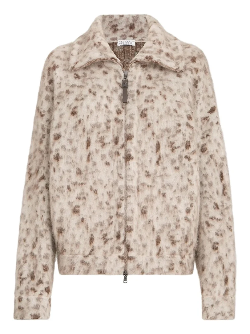 Brunello Cucinelli Mohair and wool lynx jacquard cardigan