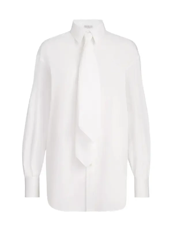Shirt with tie and monili