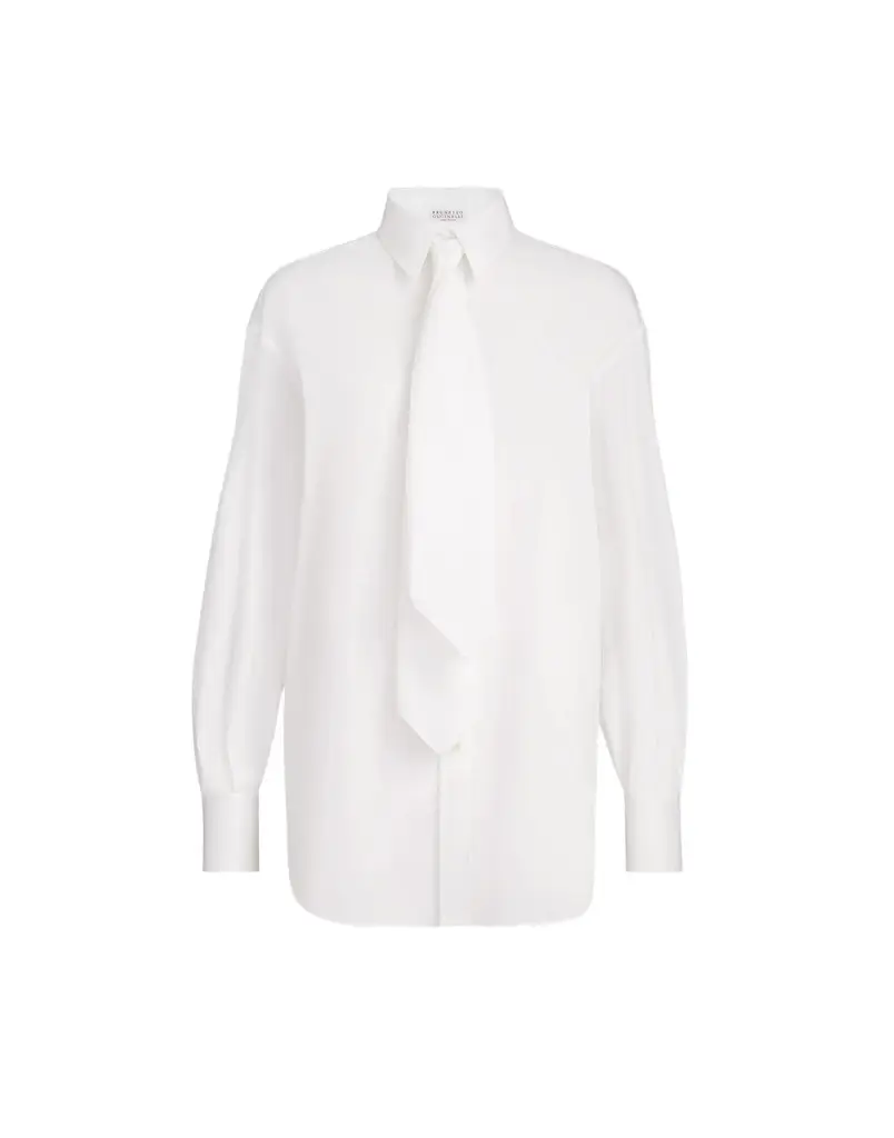 Brunello Cucinelli Shirt with tie and monili | Image 1 Brunello Cucinelli Shirt with tie and monili | Image 1