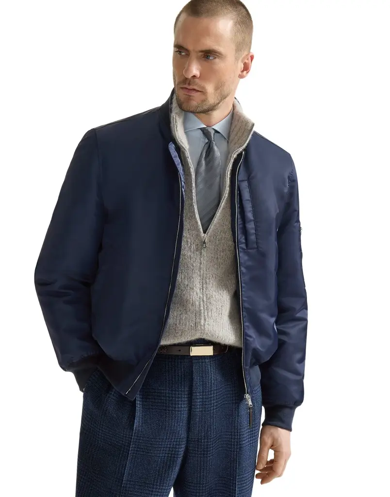 Brunello Cucinelli Techno satin bomber jacket | Thumbnail 5