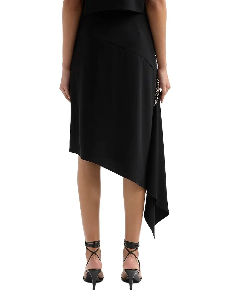 Cinq à Sept Women's Alethia Crystal Cascade Asymmetric Knee-Length Skirt | Thumbnail 3 Cinq à Sept Women's Alethia Crystal Cascade Asymmetric Knee-Length Skirt | Thumbnail 3