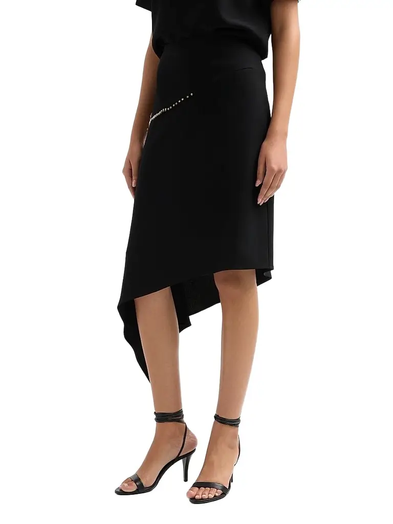 Cinq à Sept Women's Alethia Crystal Cascade Asymmetric Knee-Length Skirt | Thumbnail 4 Cinq à Sept Women's Alethia Crystal Cascade Asymmetric Knee-Length Skirt | Thumbnail 4