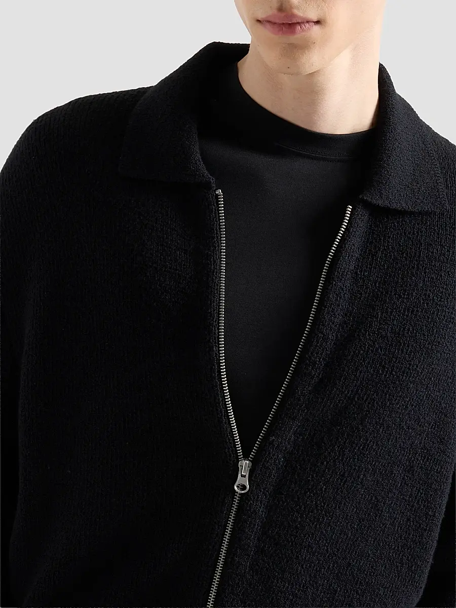 7 For All Mankind Men's Cotton-Blend Full-Zip Polo Sweater | Thumbnail 6