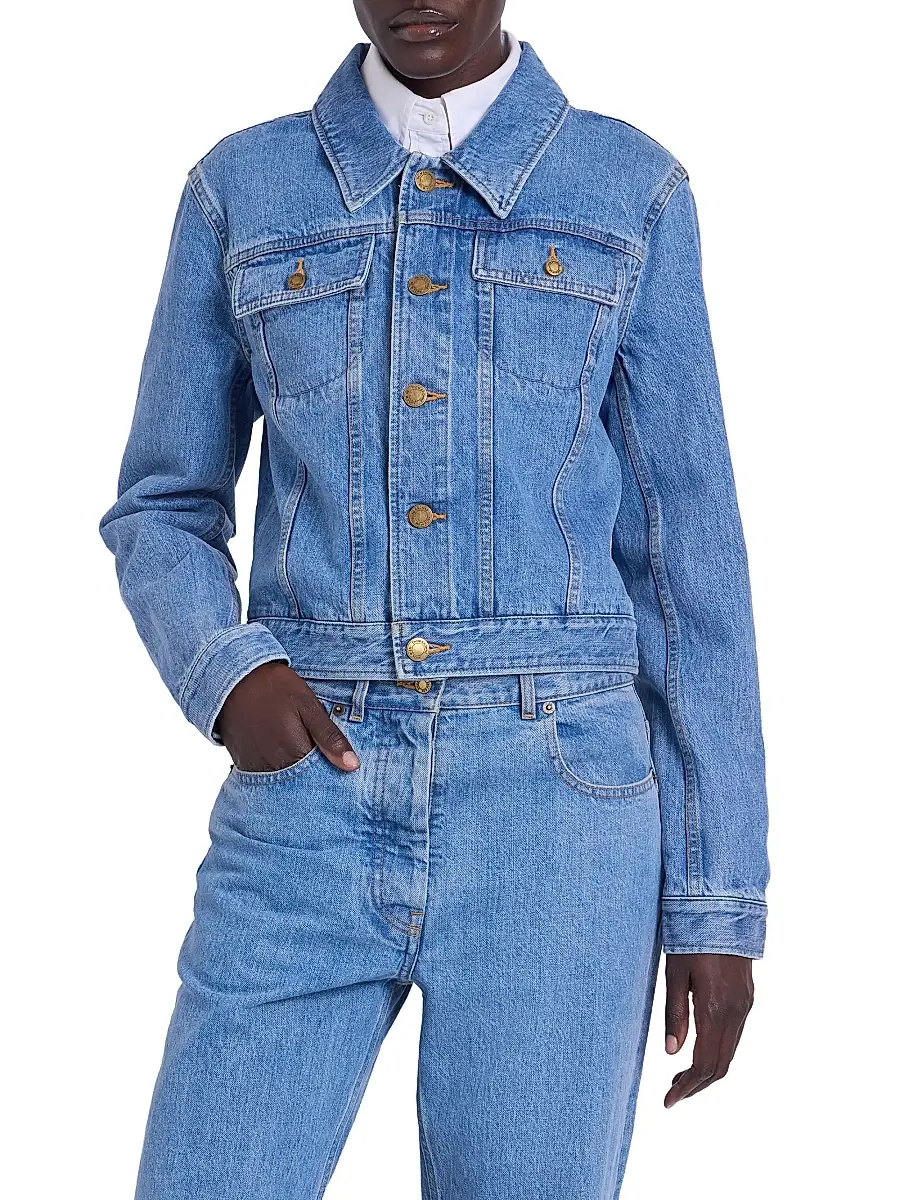 Thom Browne Women's Shrunken-Fit Denim Jacket | Thumbnail 3 Thom Browne Women's Shrunken-Fit Denim Jacket | Thumbnail 3