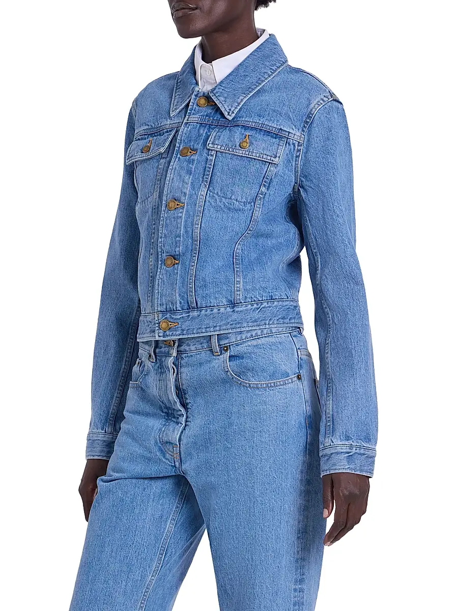 Thom Browne Women's Shrunken-Fit Denim Jacket | Thumbnail 4 Thom Browne Women's Shrunken-Fit Denim Jacket | Thumbnail 4