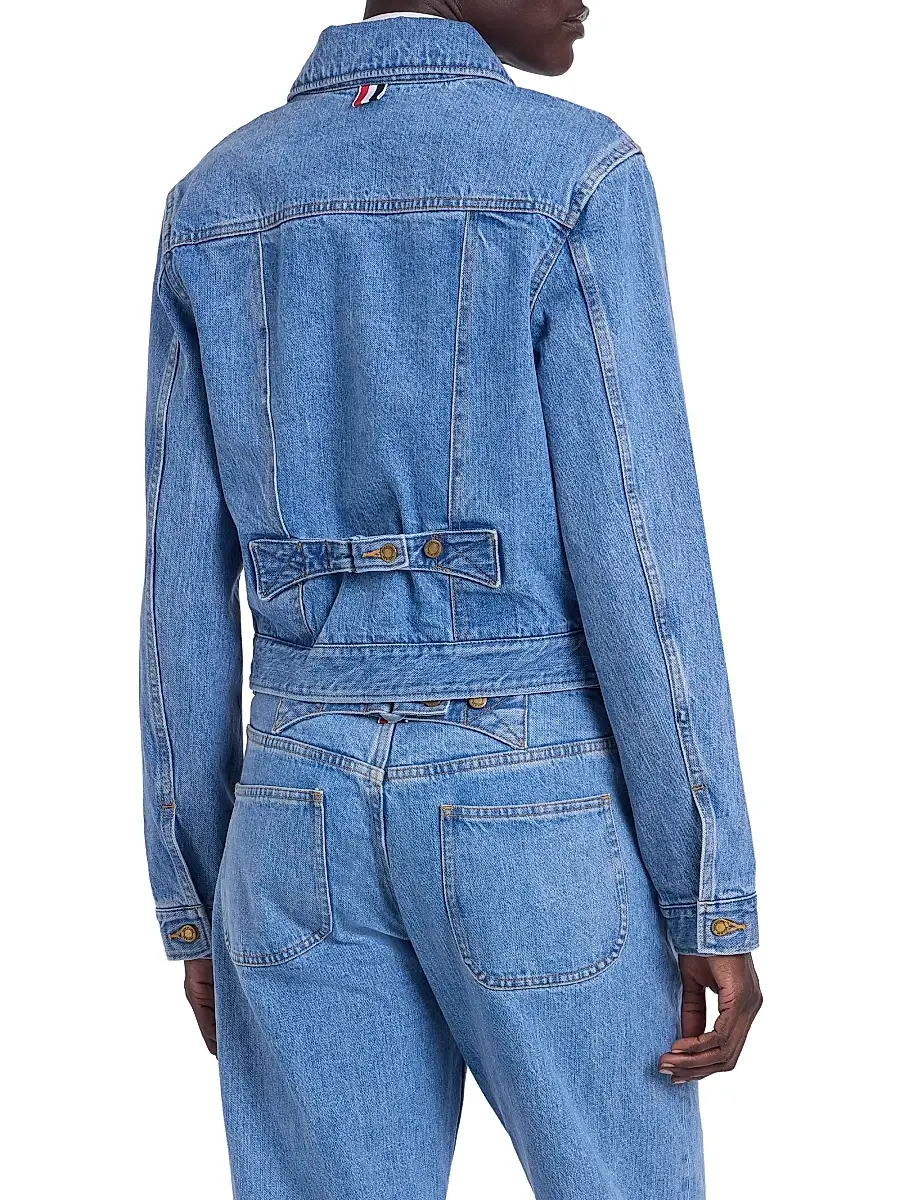 Thom Browne Women's Shrunken-Fit Denim Jacket | Thumbnail 5 Thom Browne Women's Shrunken-Fit Denim Jacket | Thumbnail 5